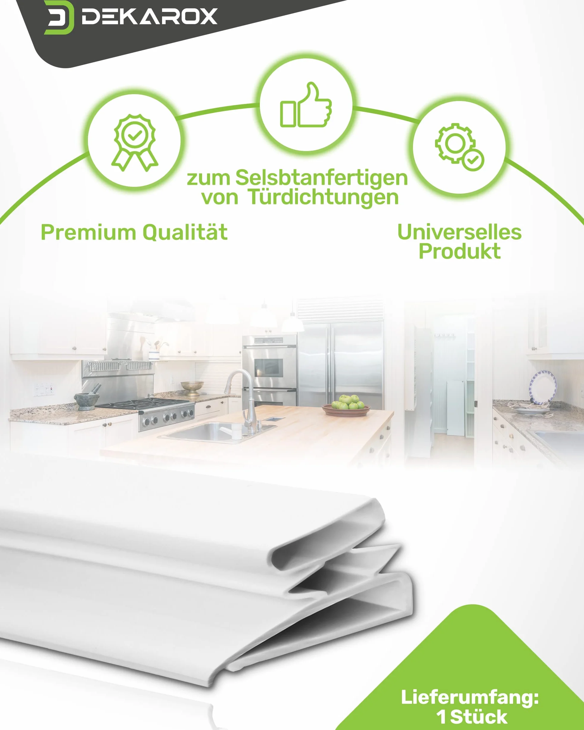Türdichtung 2m Universal zum Selbstanfertigen für Kühlschrank Gefrierschrank KühlGefrierKombination Kühltruhe