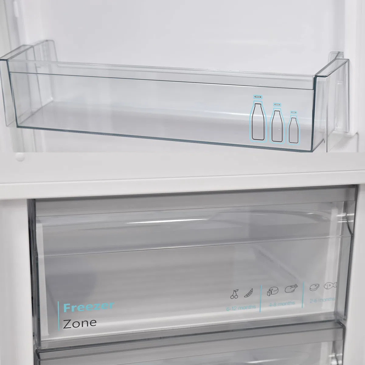 SHARP Kühl-Gefrierkombination SJ-BA09RMXWC-EU/Breite 60 cm/Kühlteil 207 L/Gefrierteil 88 L/AdvancedNoFrost/DualControl/Weiß