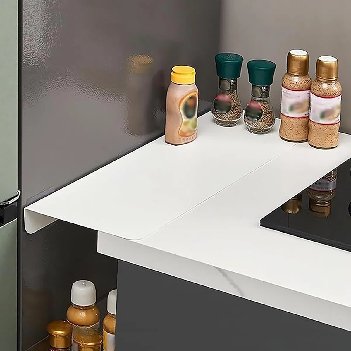 Abstandshalter für Kühlschrank, Metall, ohne Bohren, passend für 40 x 15 cm, nahtloser Wandschutz, versteckt Lücken und Krümel, langlebig und stilvoll