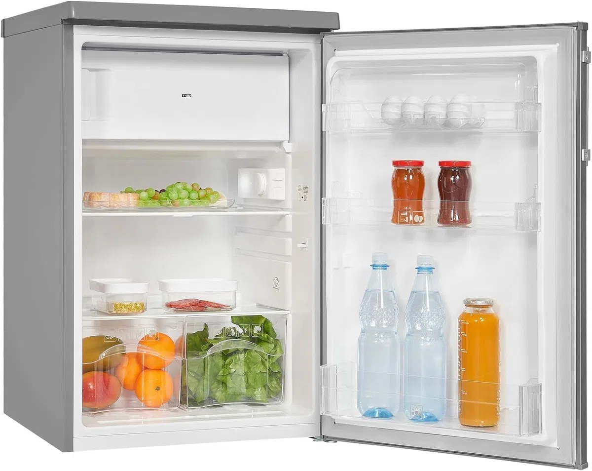 Exquisit KS16-4-HE-040E Kühlschrank Inoxlook mit 109 l & Gefrierfach