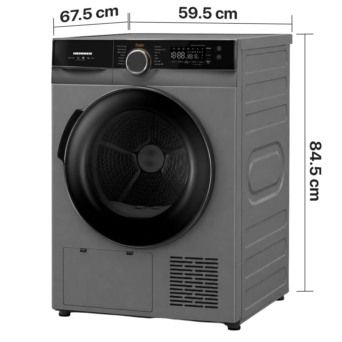 HHPD-M9K3SA+++ – Wärmepumpentrockner 10 kg, Energieeffizienzklasse D, LED-Display, Sensor-Trocknung, 15 Programme, Weiß, 5 Jahre Garantie