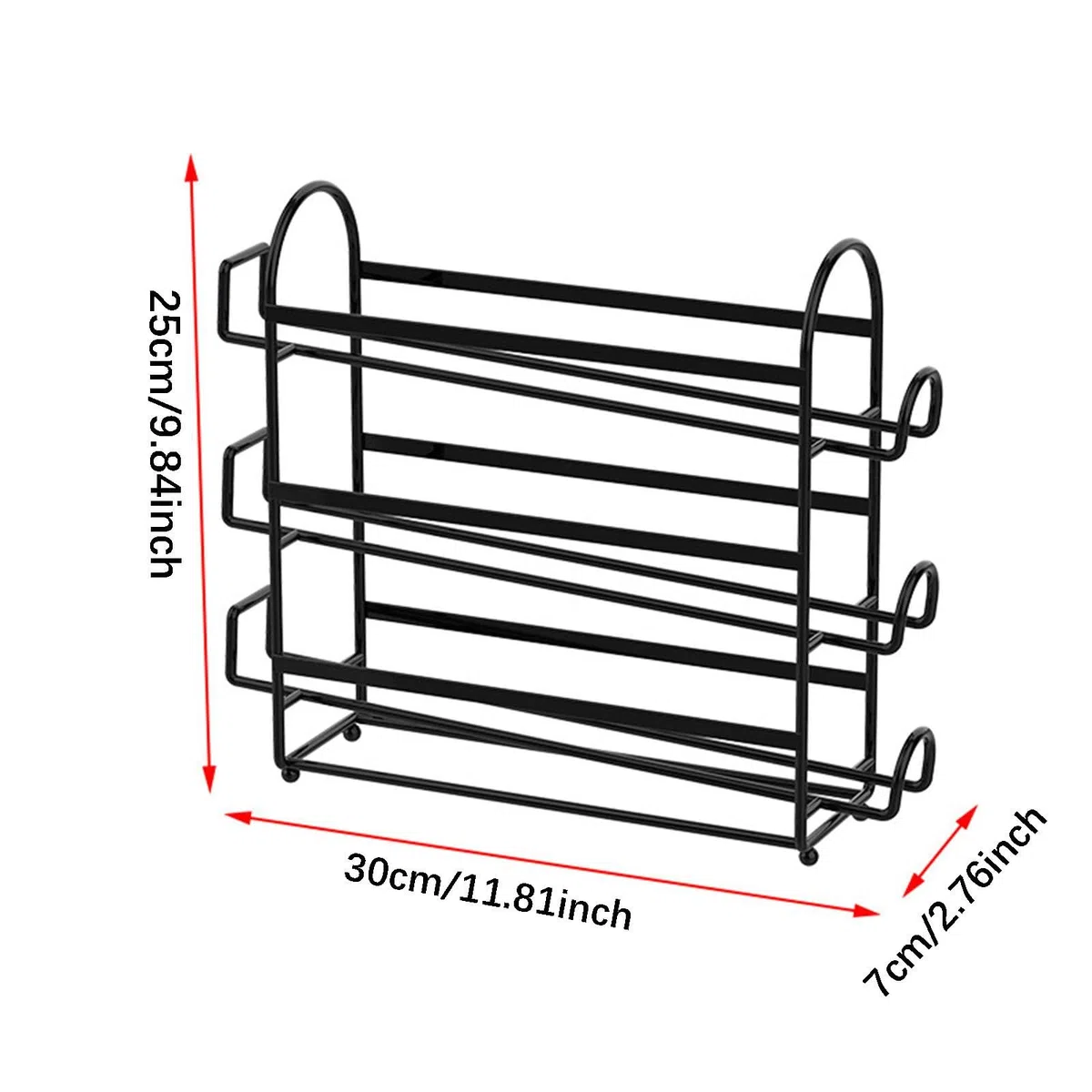 Eierablage aus 3-lagigem Metalldraht, mit Rädern, kreativer Refrirator für Küche, Cabi und Speisekammern, ideal zum Einstecken von Eiern und kleinen Gegenständen, Schwarz
