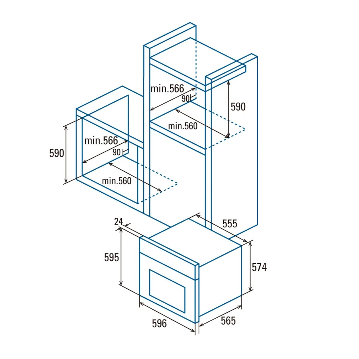 CATA MRA7108WH Einbaubackofen Elektro in Rustikalem Weiß Energieklasse A 7 Funktionen und Mechanisches Garprogramm Umluftofen mit 5 Höhenstufen und 60 L Fassungsvermögen
