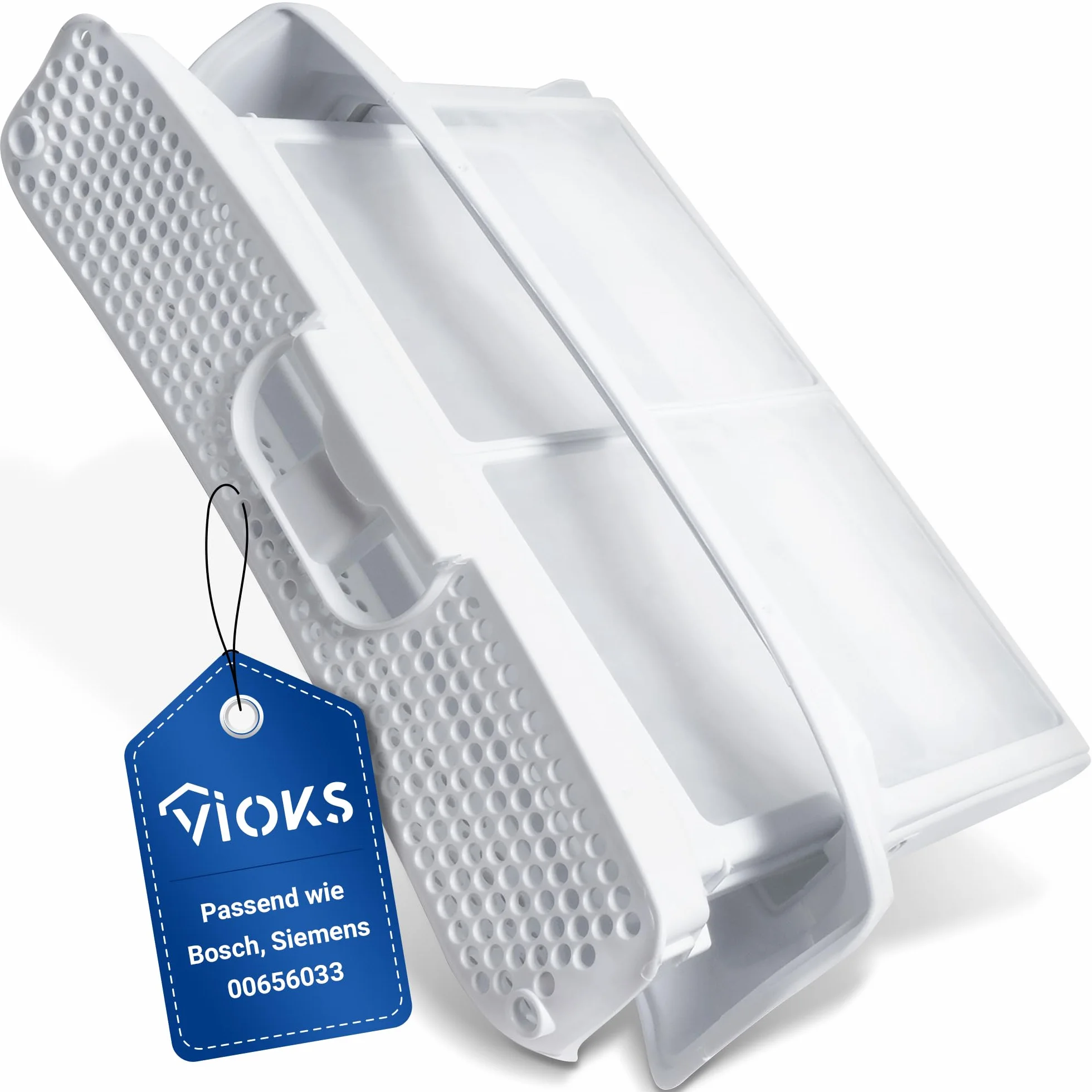 VIOKS Flusensieb Filter Filtertasche Ersatz für Flusensieb Siеmens Nеff Bosch 00656033 656033 - Weiß Sieb Filter Trockner Sieb Fusselsieb fuer Waeschetrockner IQ300 IQ390 IQ500 IQ700 IQ790 IQ800 IQ890