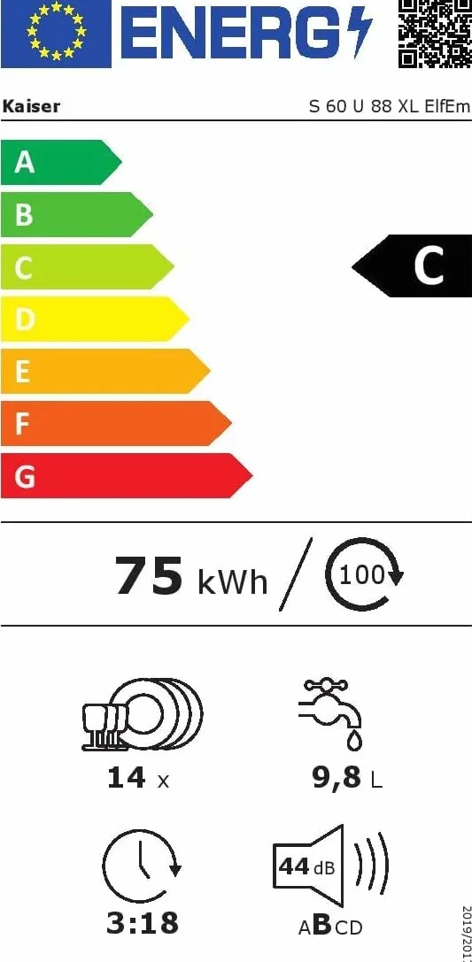 Kaiser Empire S 60 U 88 XL ElfEm, Einbau Retro Geschirrspüler 60 cm, ECO Unterbau Spülmaschine