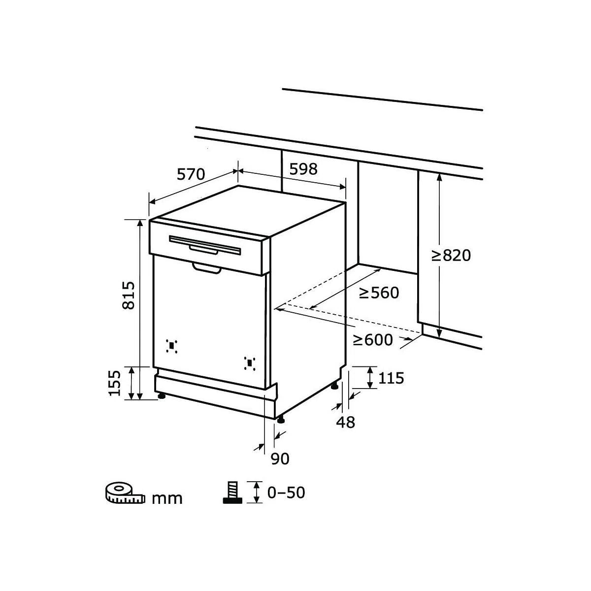 Exquisit EGSP1012-EB-030E Inox Geschirrspüler 60 cm - Spülmaschine