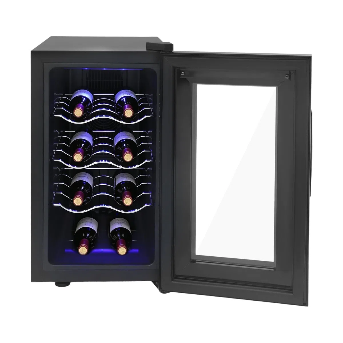Thermoelektrischer WeinküHlschrank WeinküHler Mit Einstellbarer Temperatur KüHlung Regulierbarer Und Led-Innenbeleuchtung Klein Kleiner KüHlschrank GlastüR Elektrisch Touch-Display 23L