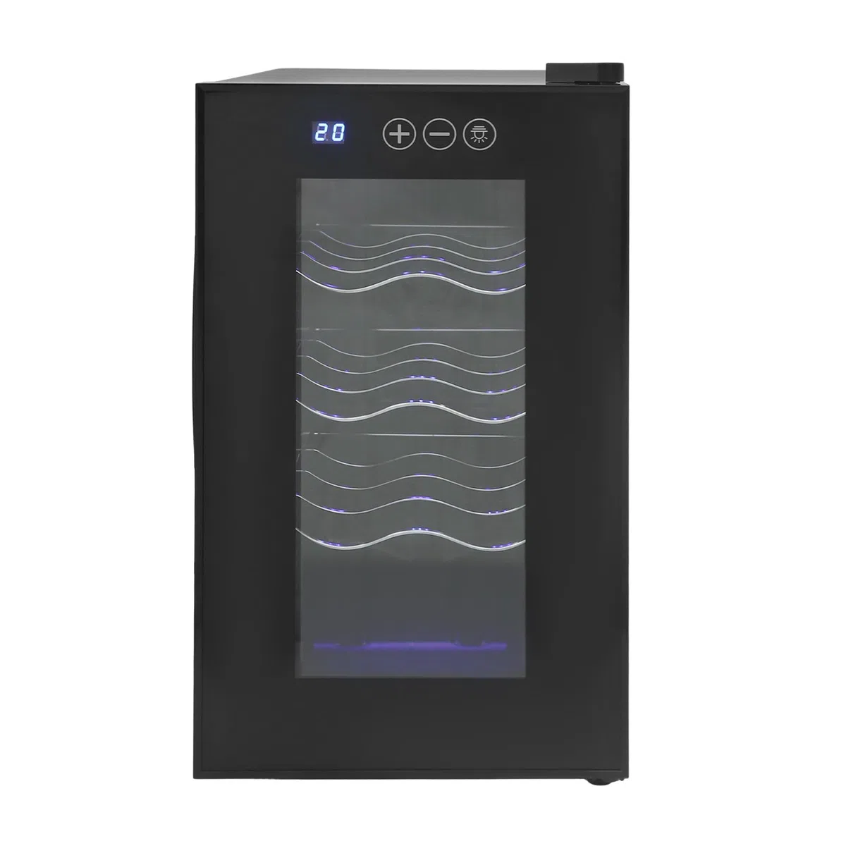 Thermoelektrischer WeinküHlschrank WeinküHler Mit Einstellbarer Temperatur KüHlung Regulierbarer Und Led-Innenbeleuchtung Klein Kleiner KüHlschrank GlastüR Elektrisch Touch-Display 23L