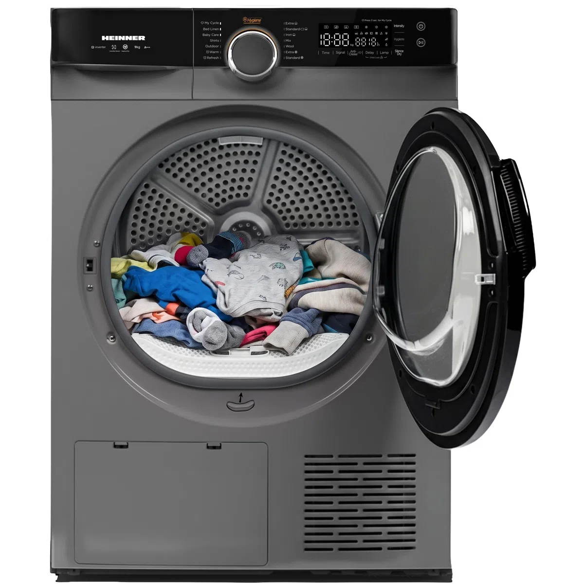 HHPD-M9K3SA+++ – Wärmepumpentrockner 10 kg, Energieeffizienzklasse D, LED-Display, Sensor-Trocknung, 15 Programme, Weiß, 5 Jahre Garantie