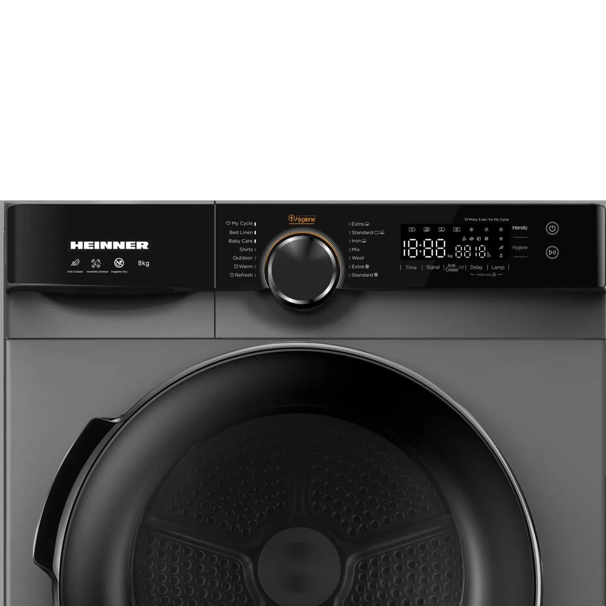 HHPD-M8K3SA++ – Wärmepumpentrockner 8 kg, Energieeffizienzklasse D, LED-Display, Sensor-Trocknung, 15 Programme, 5 Jahre Garantie