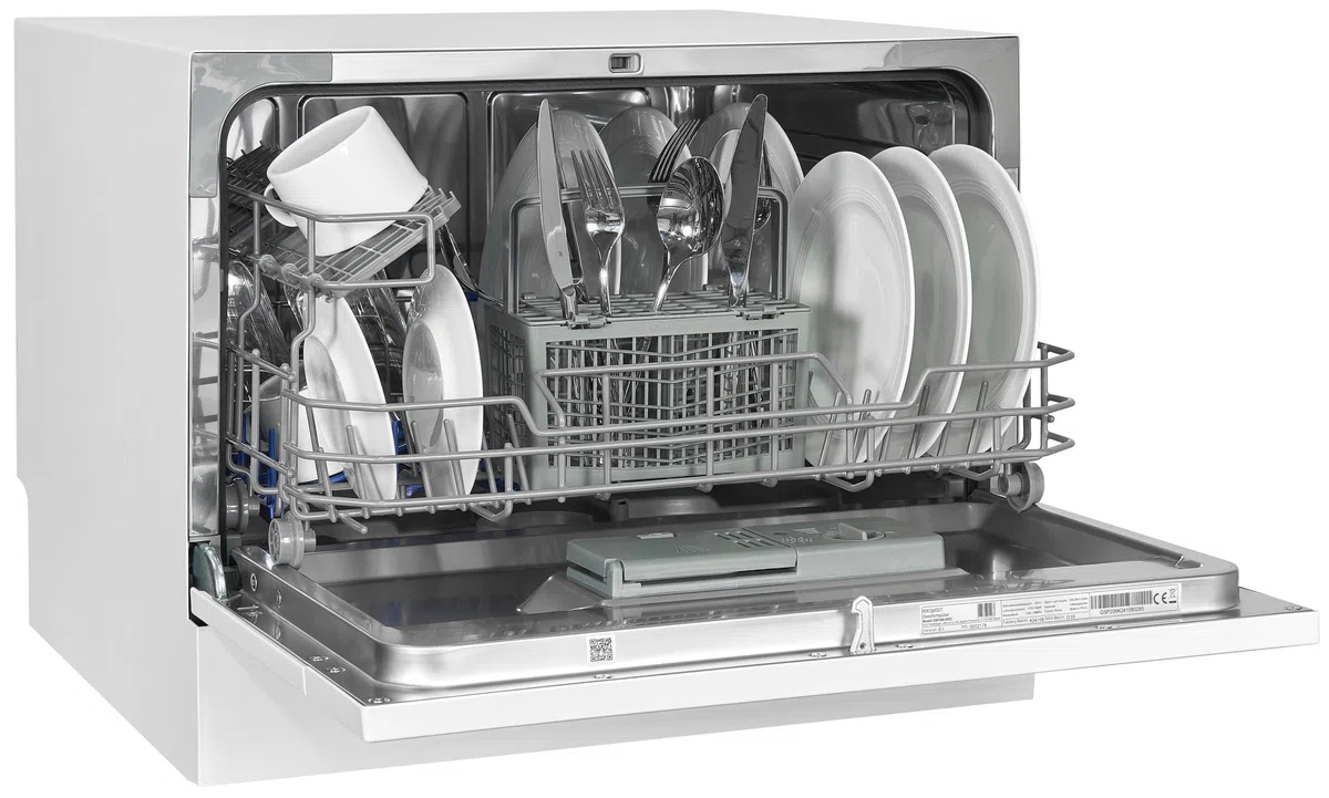 Exquisit GSP206-030D Tischgeschirrspüler Weiß - Spülmaschine 55 cm