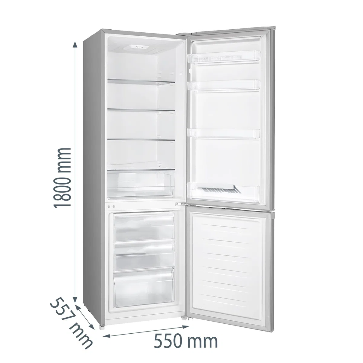 Gorenje RK418DPS4 Kühl-Gefrierkombination/Freistehend/Energieeffizienzklasse: D / 39 dB / 269 L/Eco-Modus/CrispZone/Metal-Tech Cooling/Türanschlag wechselbar/HxBxT:180 x 55 x 55,7cm