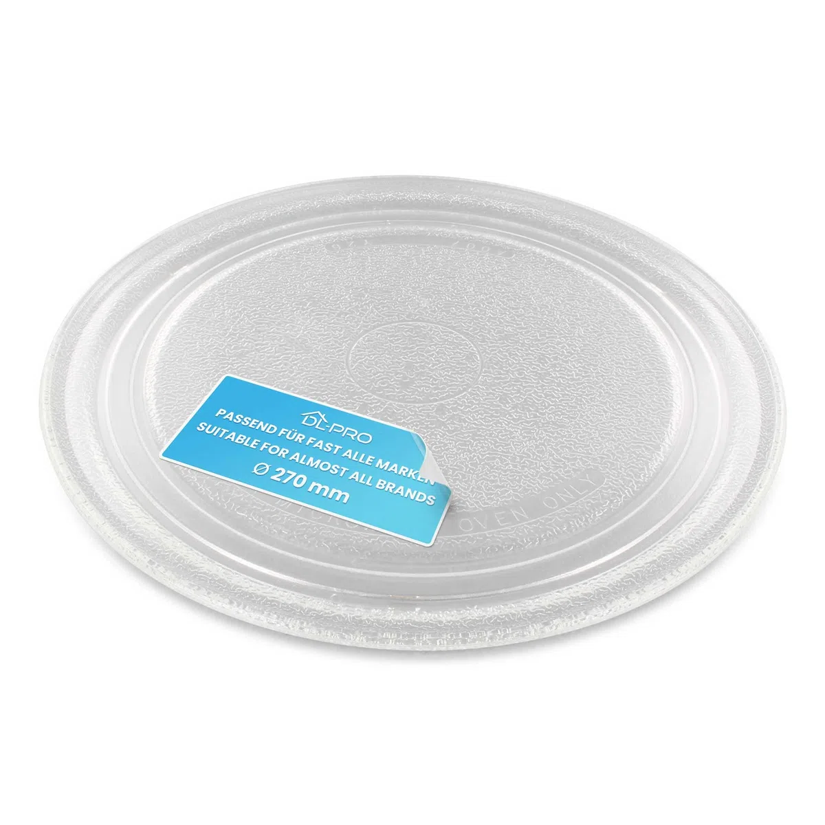 DL-pro Universal Mikrowellenteller 27cm Glatt Drehteller Drehscheibe Teller Glasteller Glasplatte Glasdrehteller 270mm Rund Ersatz für Microwelle Mikrowelle