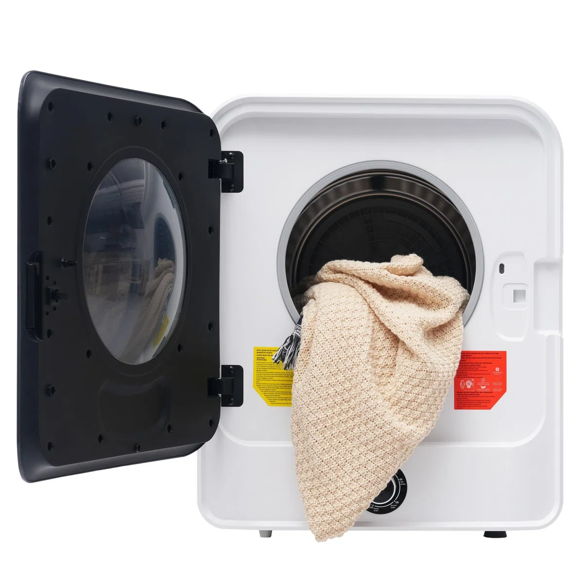 Qiang Trockner 3kg Tatsächlich Bis 4,5kg Tragbarer Mini-Wäschetrockner Dryer Machine Schonendes,Präzises Trocknen,5 Programme überhitzungsschutz,Einfaches Reinigen