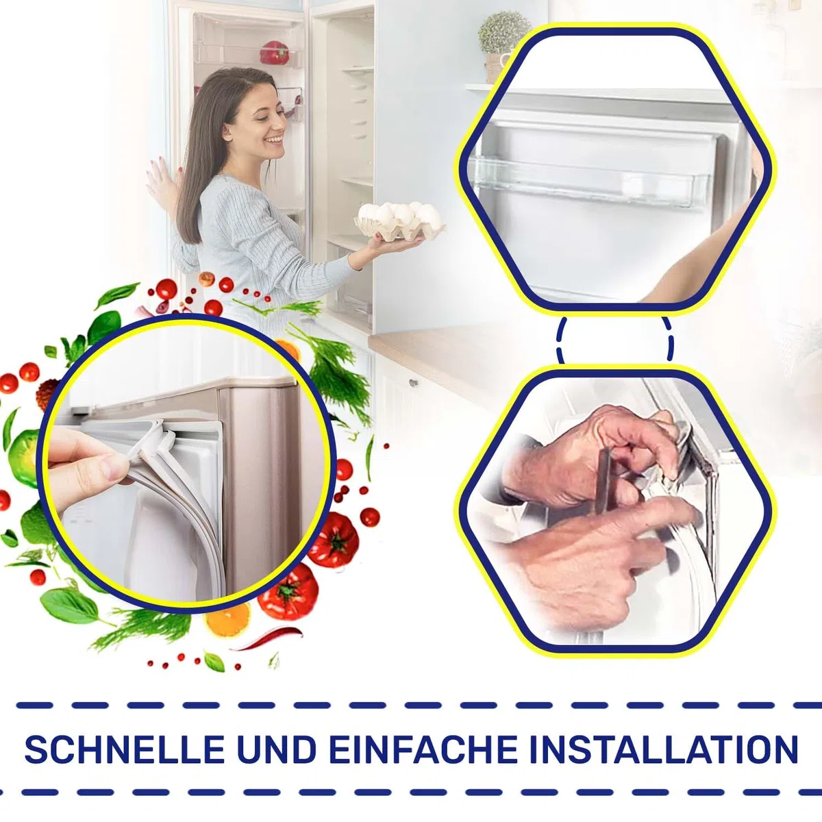 Lineare Universaldichtung für Kühlschrank Typ 101B, Länge 2000 mm, MONTERAL