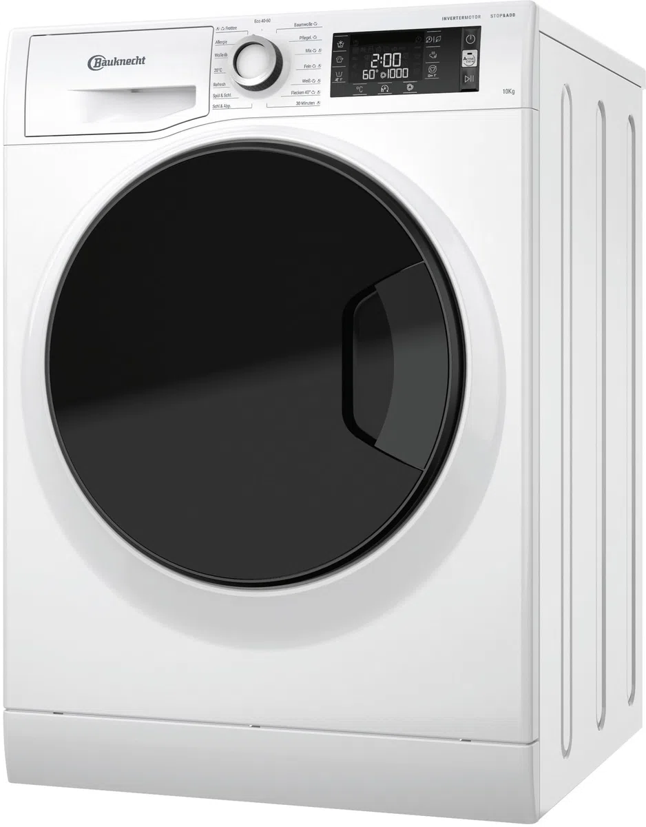 Bauknecht WM Elite 10 AA Waschmaschine Frontlader/ 10kg/ A-20% / Active Care Color+/ kraftvolle Fleckentfernung/Dampf Programme/Steam Hygiene Option/Steam Refresh/Stop&Add Funktion
