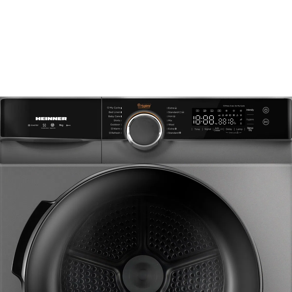 HHPD-M9K3SA+++ – Wärmepumpentrockner 10 kg, Energieeffizienzklasse D, LED-Display, Sensor-Trocknung, 15 Programme, Weiß, 5 Jahre Garantie
