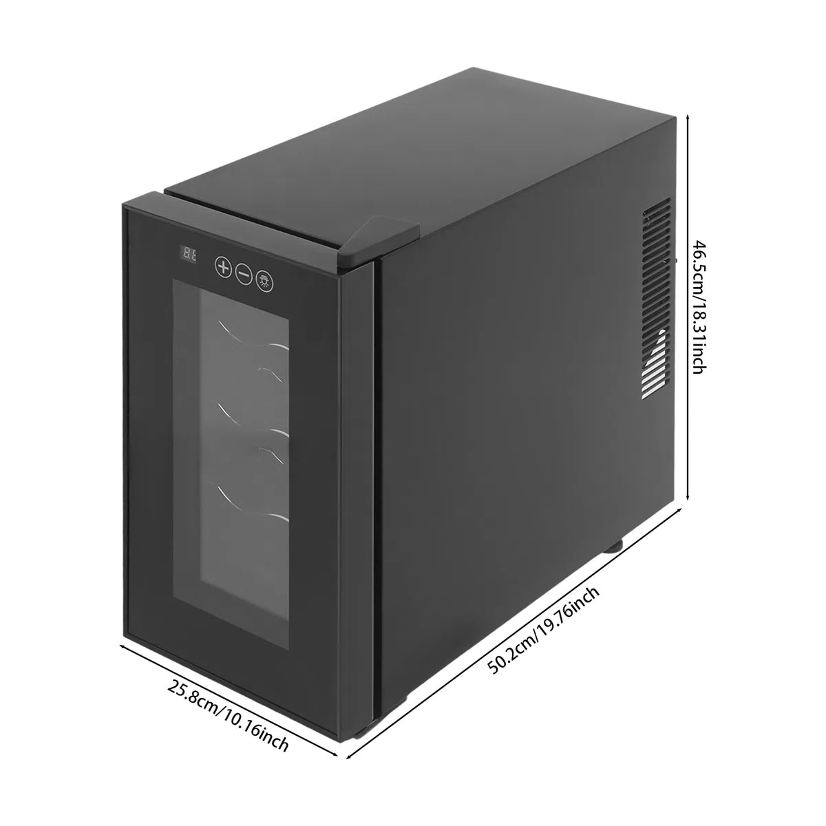 Thermoelektrischer WeinküHlschrank WeinküHler Mit Einstellbarer Temperatur KüHlung Regulierbarer Und Led-Innenbeleuchtung Klein Kleiner KüHlschrank GlastüR Elektrisch Touch-Display 23L