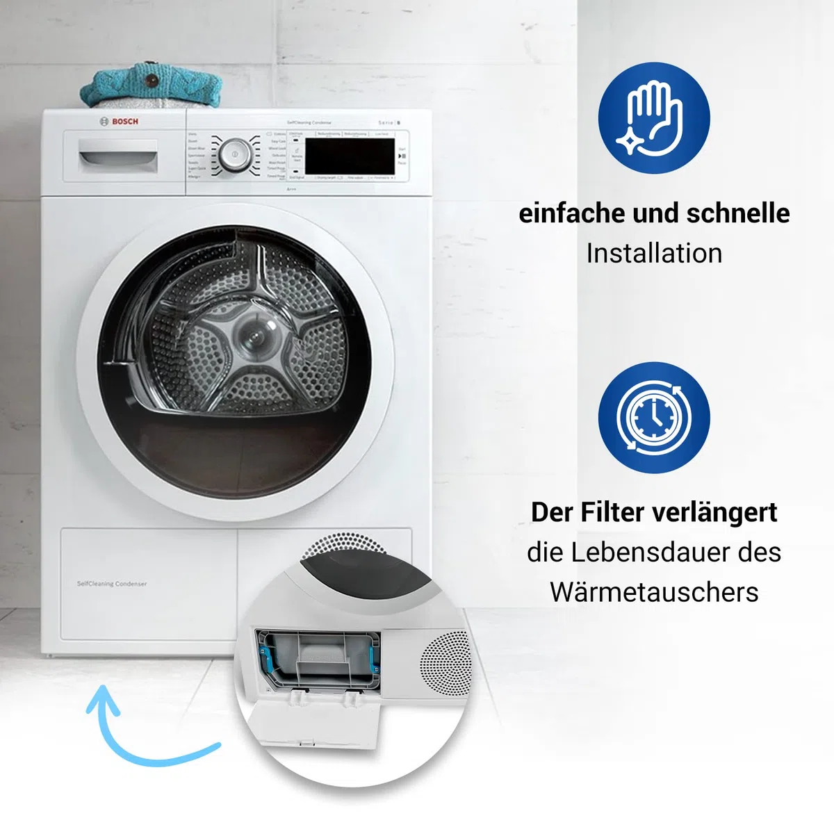 VIOKS 2x Filter 140x95x17mm Ersatz für Luftfilter Pollen Bosch 00481723 für Bosch Siemens Trockner Wärmepumpentrockner/Trockner Kondenstrockner