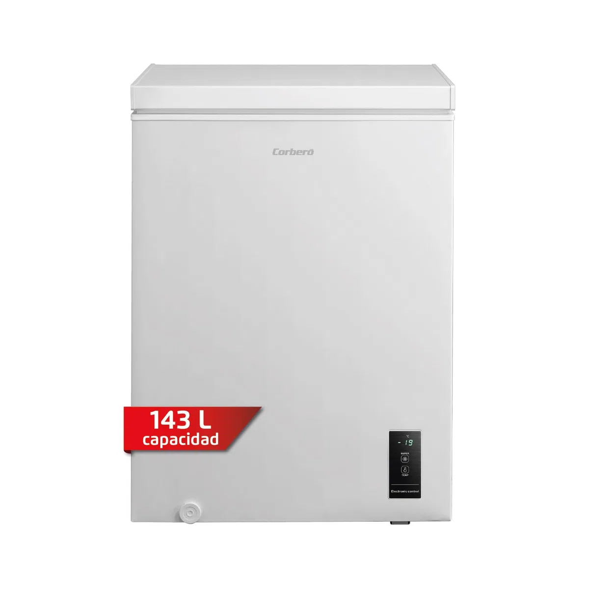 Corberó CCHM1506M Gefriertruhe, statisch, 143 l, 85 cm, 37 dB, 1 flexibler Korb, Dual- und Super-Gefriersystem, Weiß