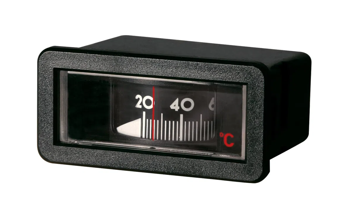 Kessel-Thermometer 58 mm x 25 mm, Einbaulage waagrecht, Anzeigebreich 0 - 120 °C m. Kapillarleitung 1500mm