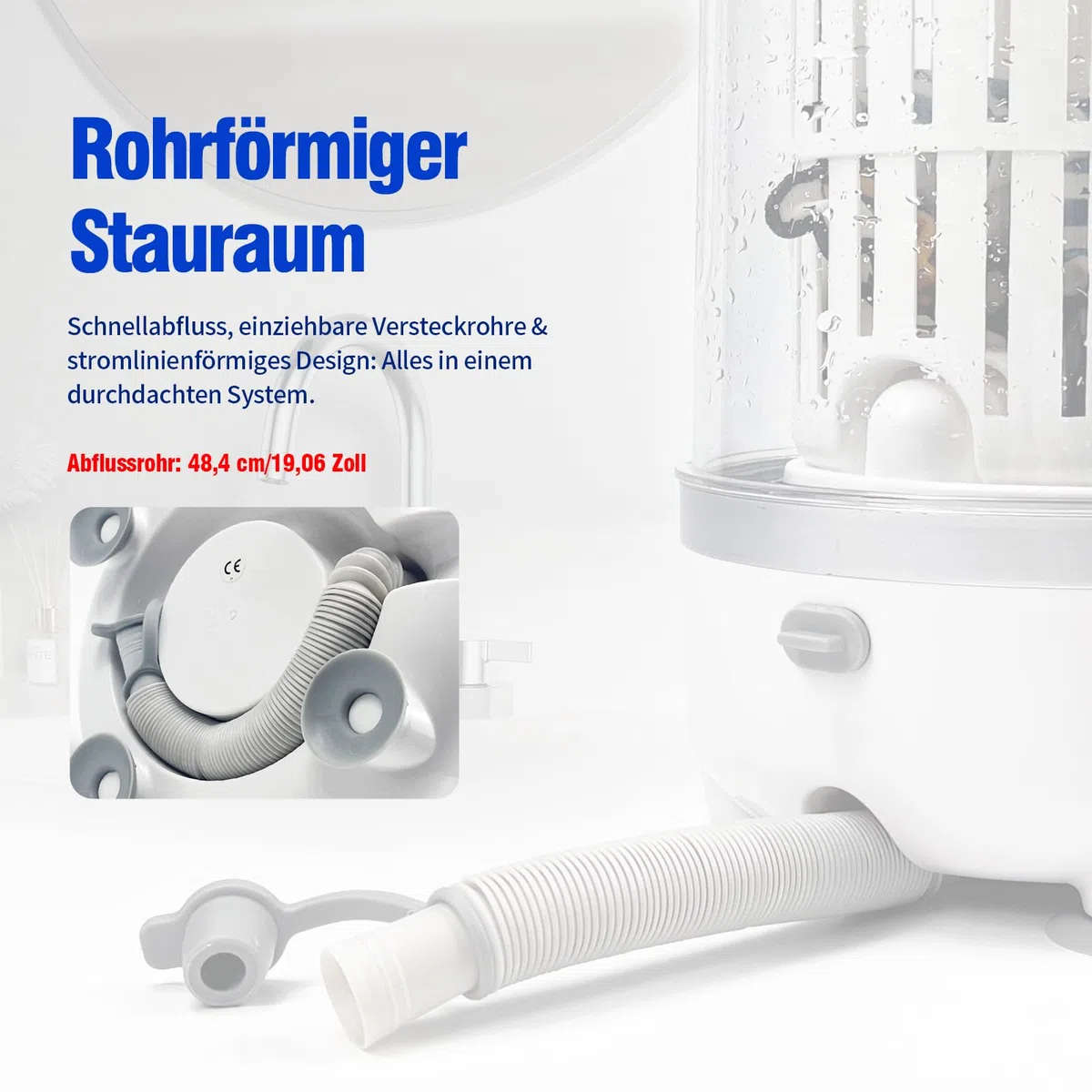 Waschmaschine und Trockner für Unterwäsche | 3L wiederaufladbare tragbare Mini-Waschmaschine mit blauem Licht | Tiefenreinigung für Socken und kleine Kleidungsstücke (HP909-Weiß-3L)