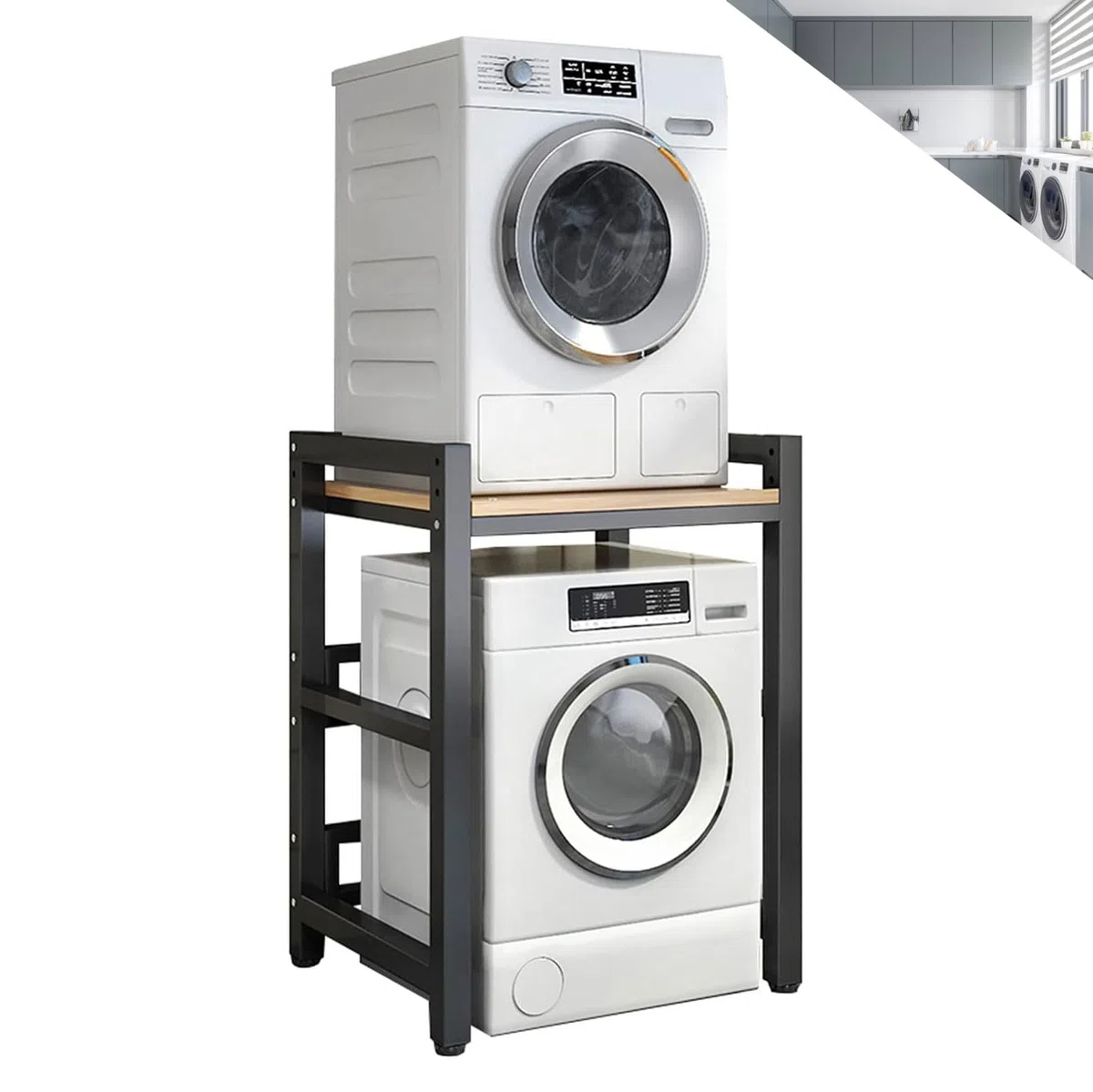 Verstellbares Stapelset für Waschmaschinen, 400 kg Kapazität, Überwaschanlage, perfekt für Badezimmer, Küche, Balkon und Waschküche