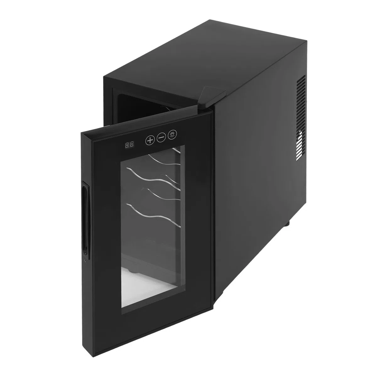 Thermoelektrischer WeinküHlschrank WeinküHler Mit Einstellbarer Temperatur KüHlung Regulierbarer Und Led-Innenbeleuchtung Klein Kleiner KüHlschrank GlastüR Elektrisch Touch-Display 23L