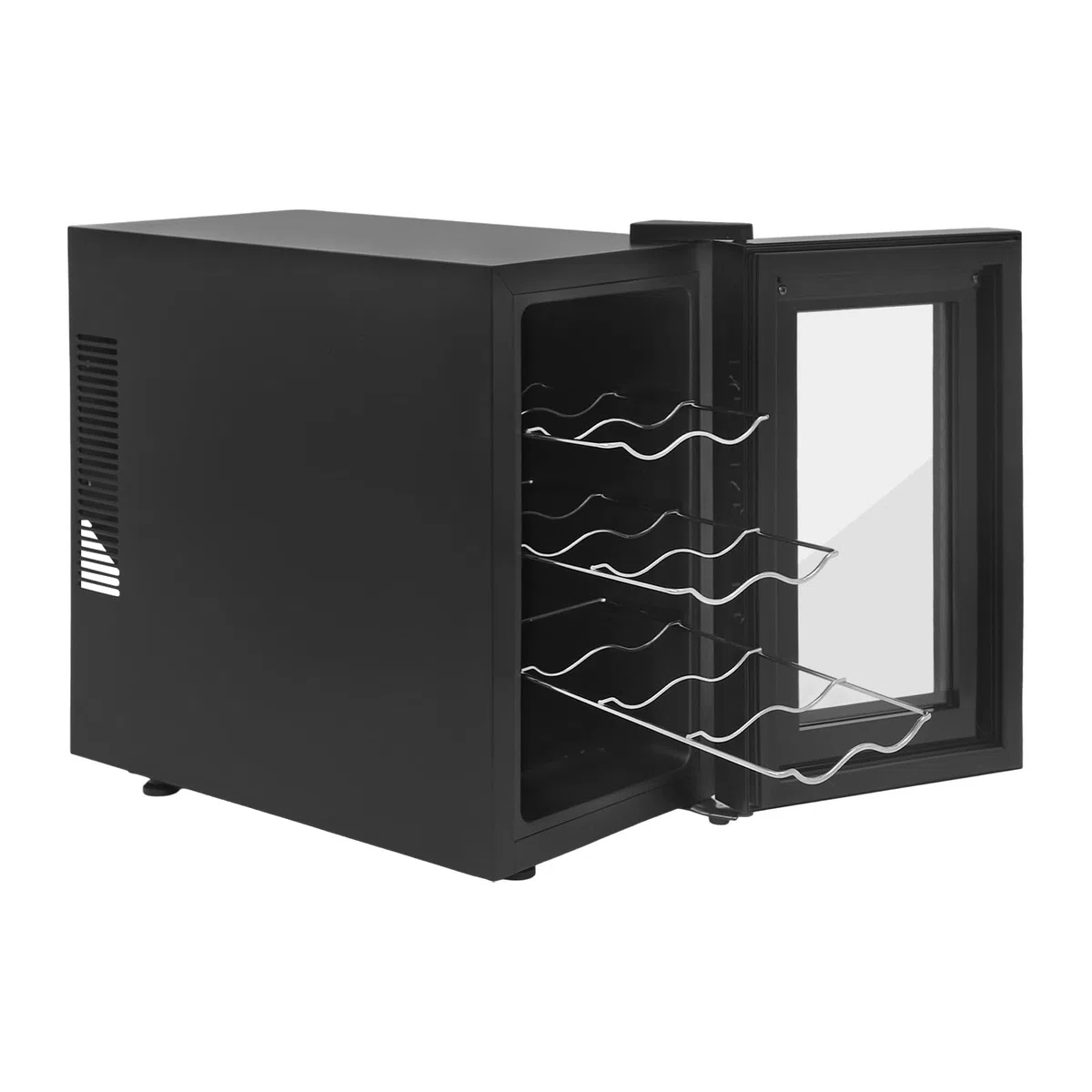 Thermoelektrischer WeinküHlschrank WeinküHler Mit Einstellbarer Temperatur KüHlung Regulierbarer Und Led-Innenbeleuchtung Klein Kleiner KüHlschrank GlastüR Elektrisch Touch-Display 23L