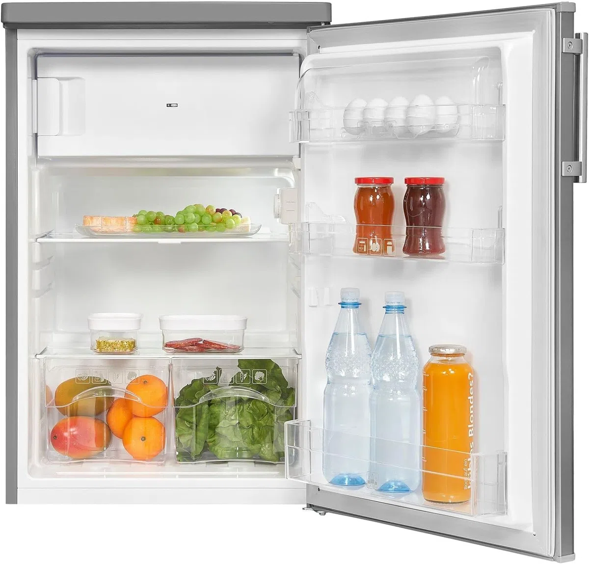 Exquisit KS16-4-HE-040E Kühlschrank Inoxlook mit 109 l & Gefrierfach