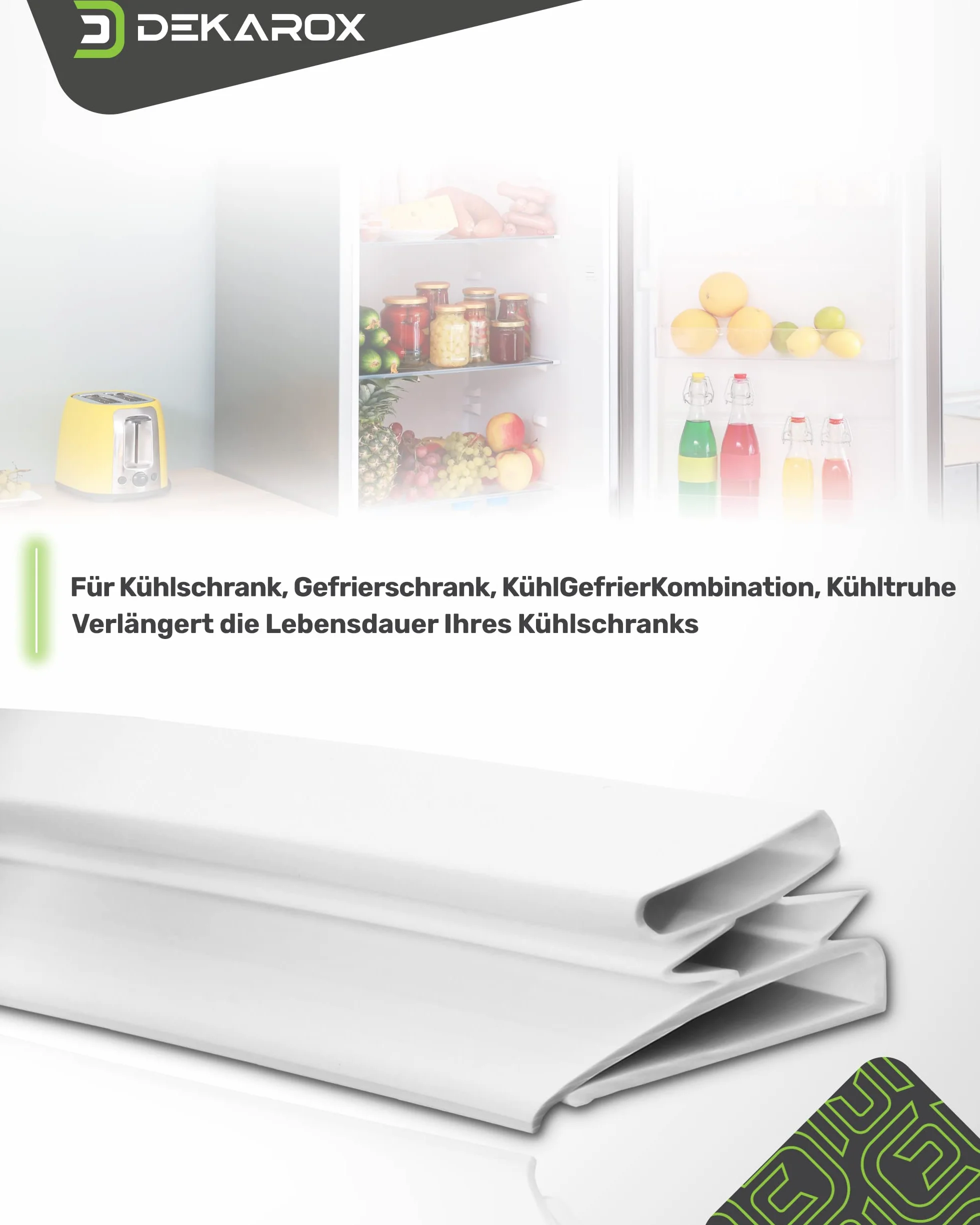 Türdichtung 2m Universal zum Selbstanfertigen für Kühlschrank Gefrierschrank KühlGefrierKombination Kühltruhe