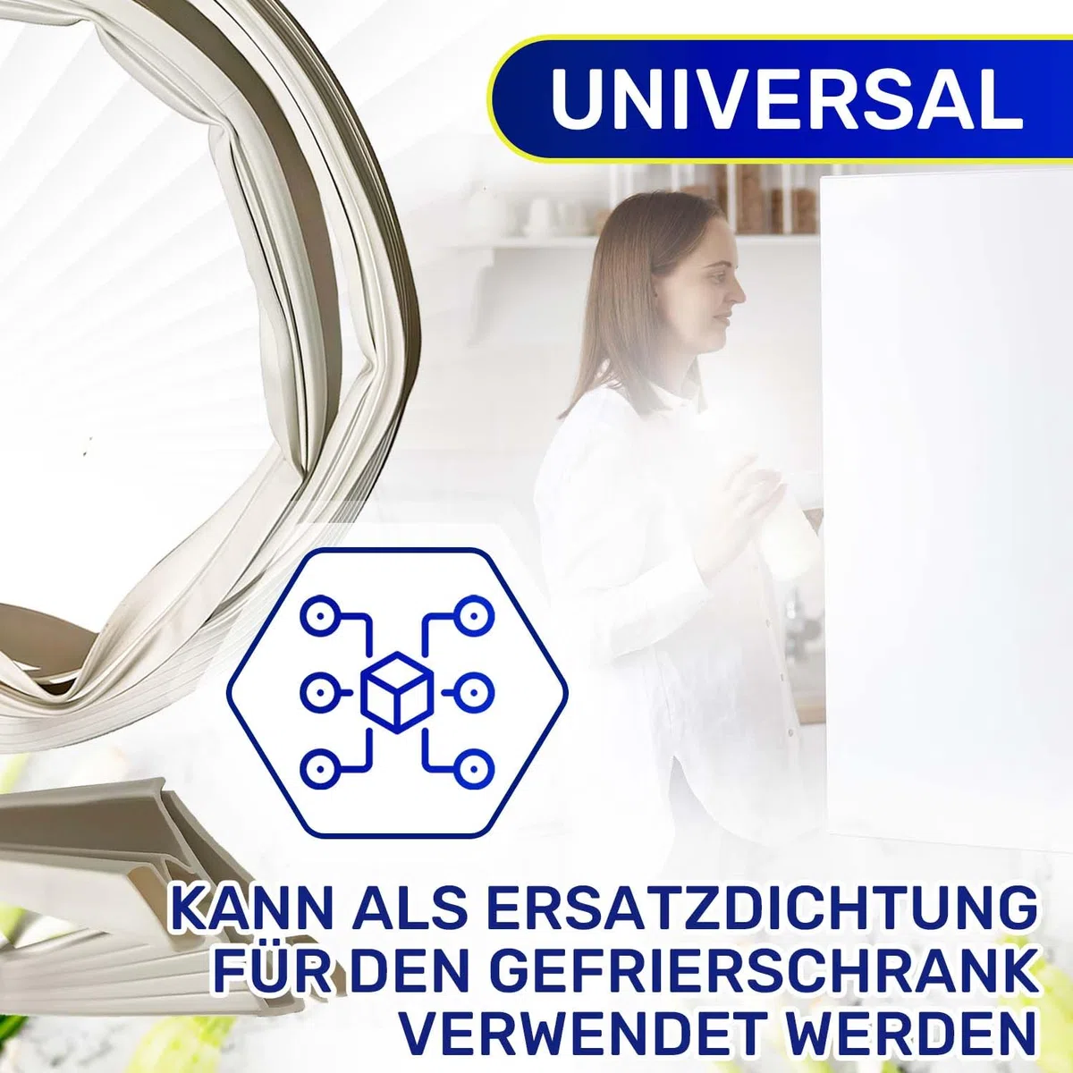 Lineare Universaldichtung für Kühlschrank Typ 101B, Länge 2000 mm, MONTERAL