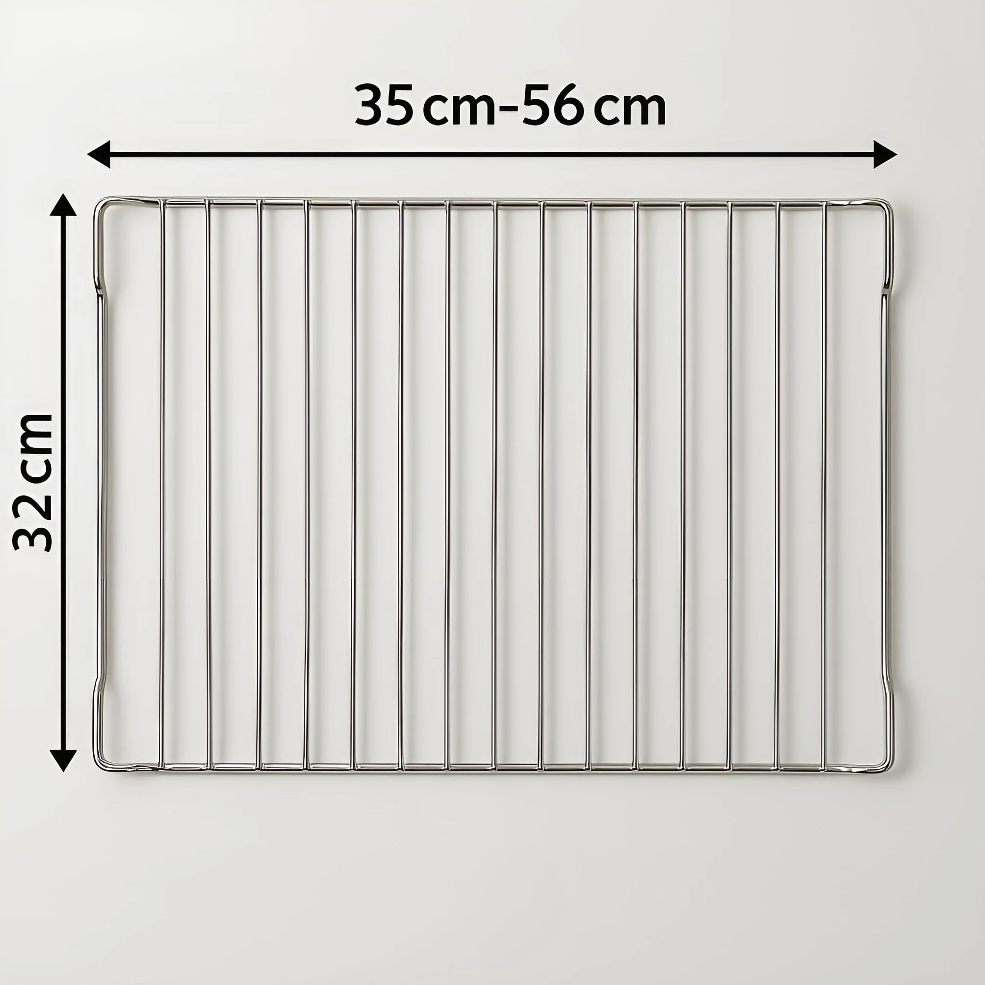 MIRTUX Rost für Backofen | Universelles Modell. Breite: 32 cm, Länge ausziehbar/verstellbar von 35 cm (Mindestmaß) bis 56 cm (Maximalmaß) | Ofengitter, Backofen Gitterrost, Verschiedene Größen