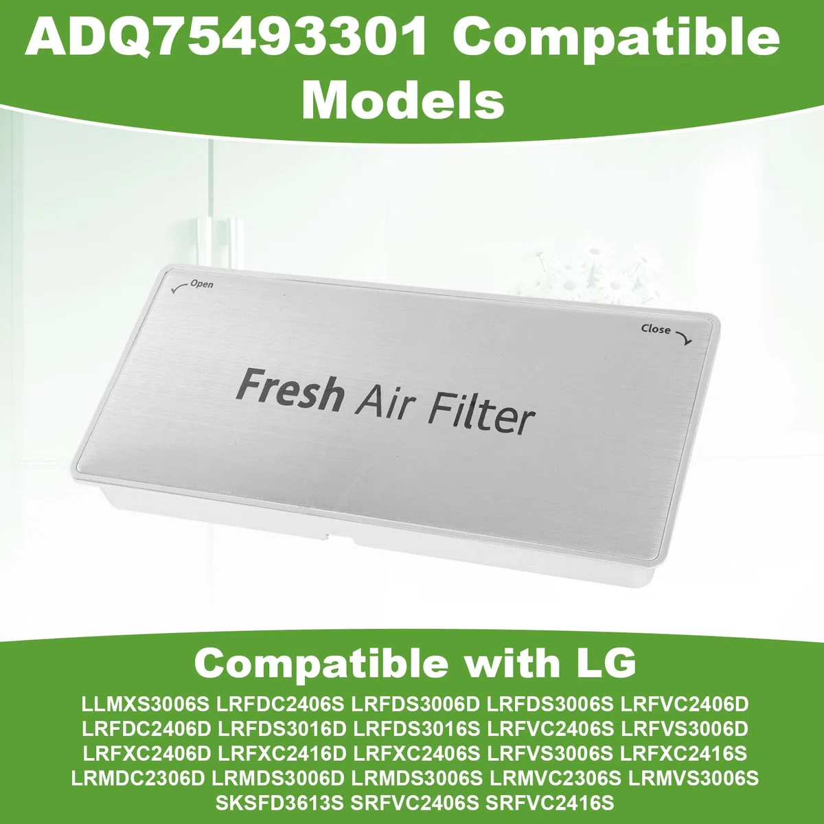 ADQ75493301 Kühlschrank Luftfilter Abdeckung für LG, Ersatz Frischluftfilterabdeckung Kompatibel mit LG-Kühlschrank LRMVS3006S LRMDS3006S LRMVC2306S LRMDC2306D