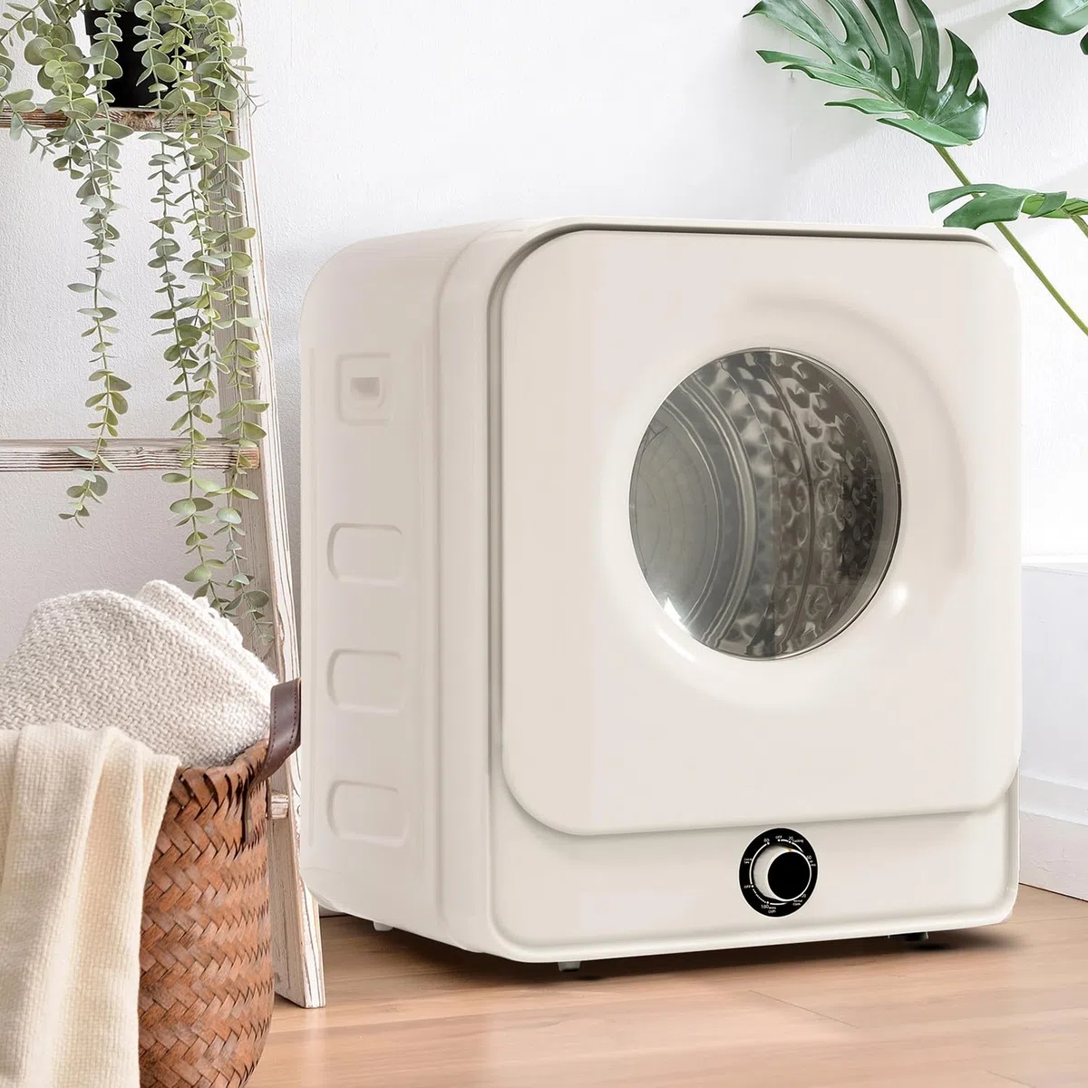 Qiang 830W Abgastrockner,Edelstahltrockner 3kg Tatsächlich bis 4,5kg,Mehrfachfiltration,5 Programme Überhitzungsschutz,Wandmontierbar [Energieklasse C]