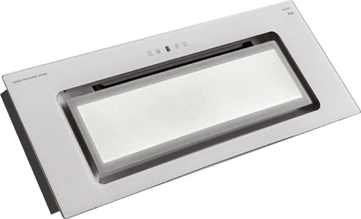 Kaiser Deckenhaube EA 546 W Eco, Lüfterbaustein, Weiß Glas, Einbau Dunstabzugshaube 52 cm, 600 m³/h,LED