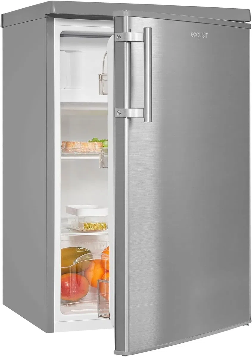 Exquisit KS16-4-HE-040E Kühlschrank Inoxlook mit 109 l & Gefrierfach