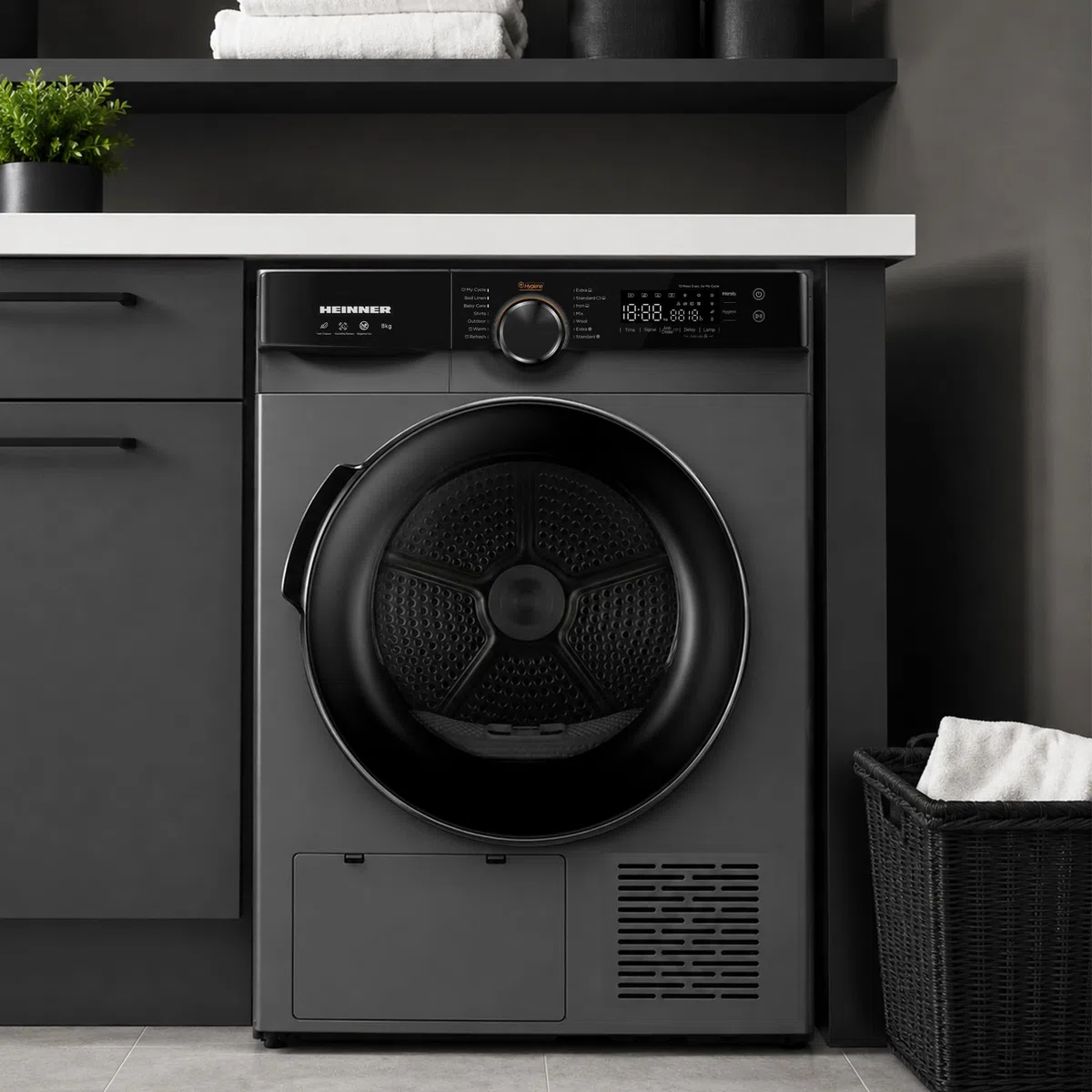 HHPD-M8K3SA++ – Wärmepumpentrockner 8 kg, Energieeffizienzklasse D, LED-Display, Sensor-Trocknung, 15 Programme, 5 Jahre Garantie