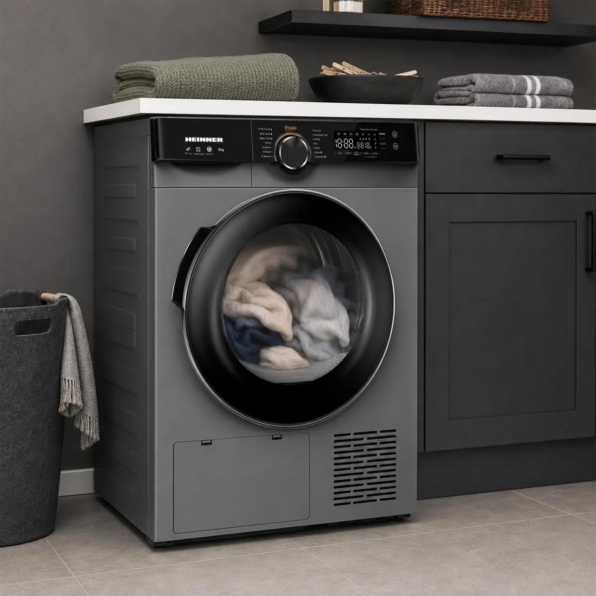 HHPD-M8K3SA++ – Wärmepumpentrockner 8 kg, Energieeffizienzklasse D, LED-Display, Sensor-Trocknung, 15 Programme, 5 Jahre Garantie